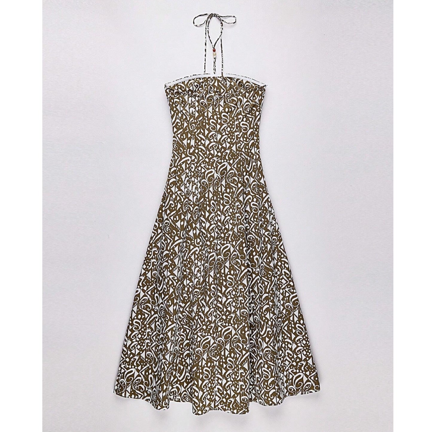 Printed Maxi Dress with Strapless Neckline