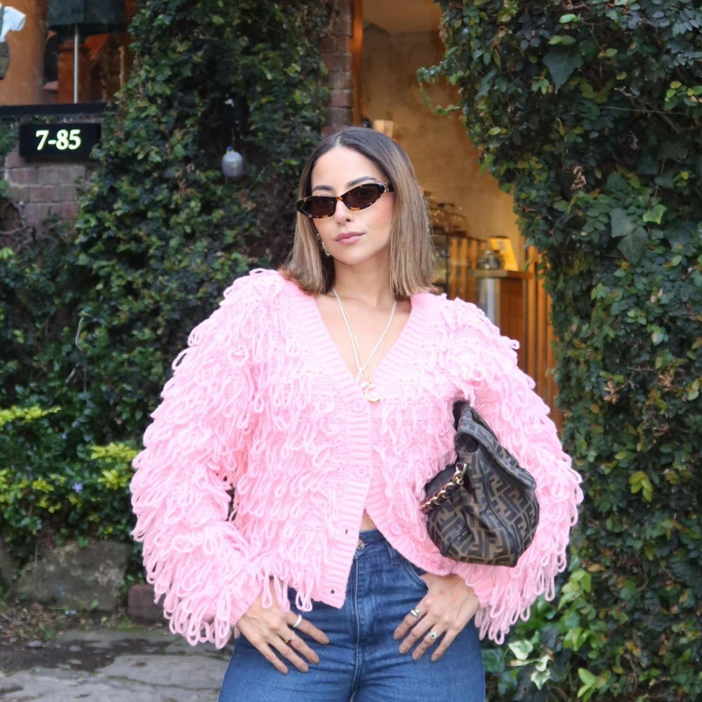 Knitted Cardigan with Fringe