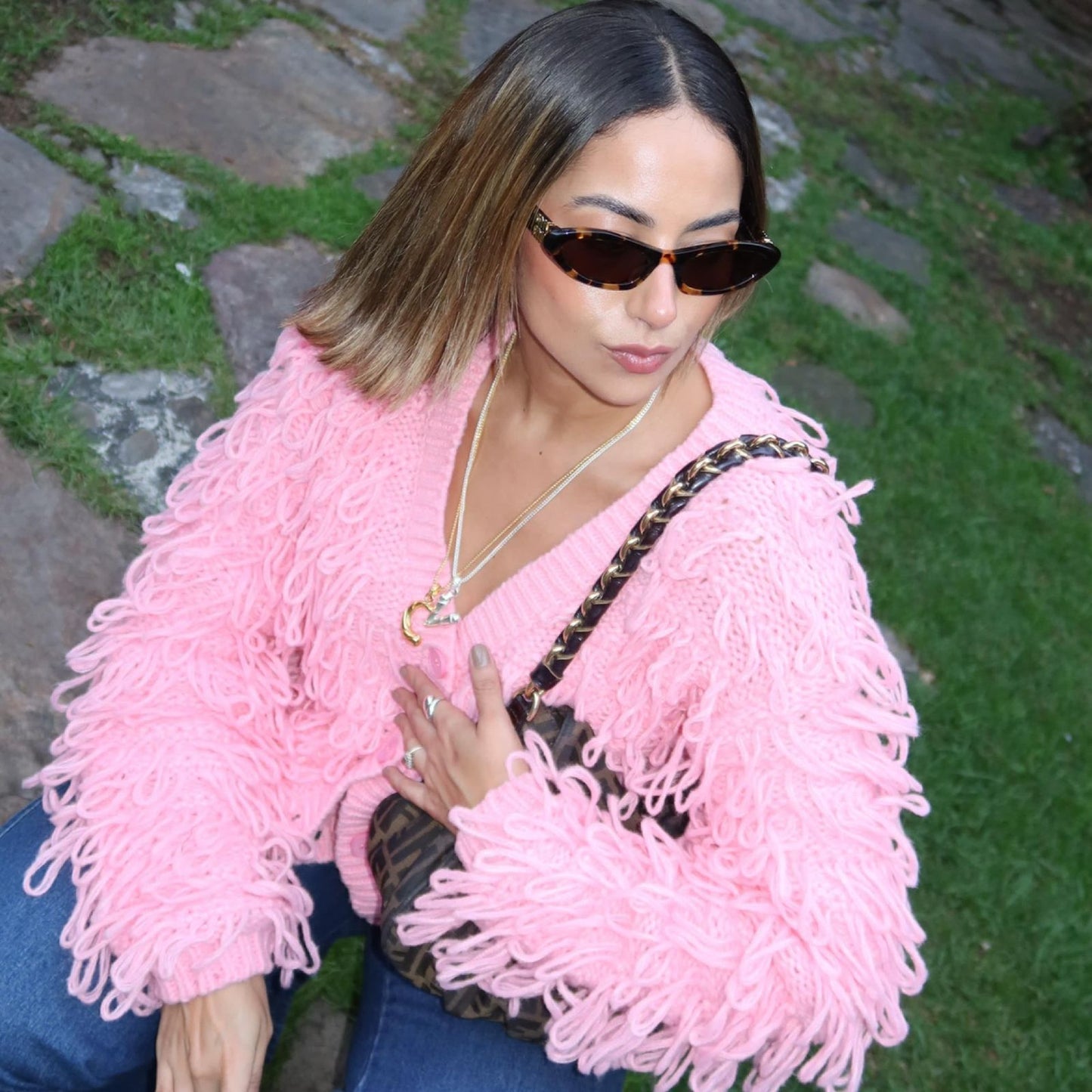 Knitted Cardigan with Fringe