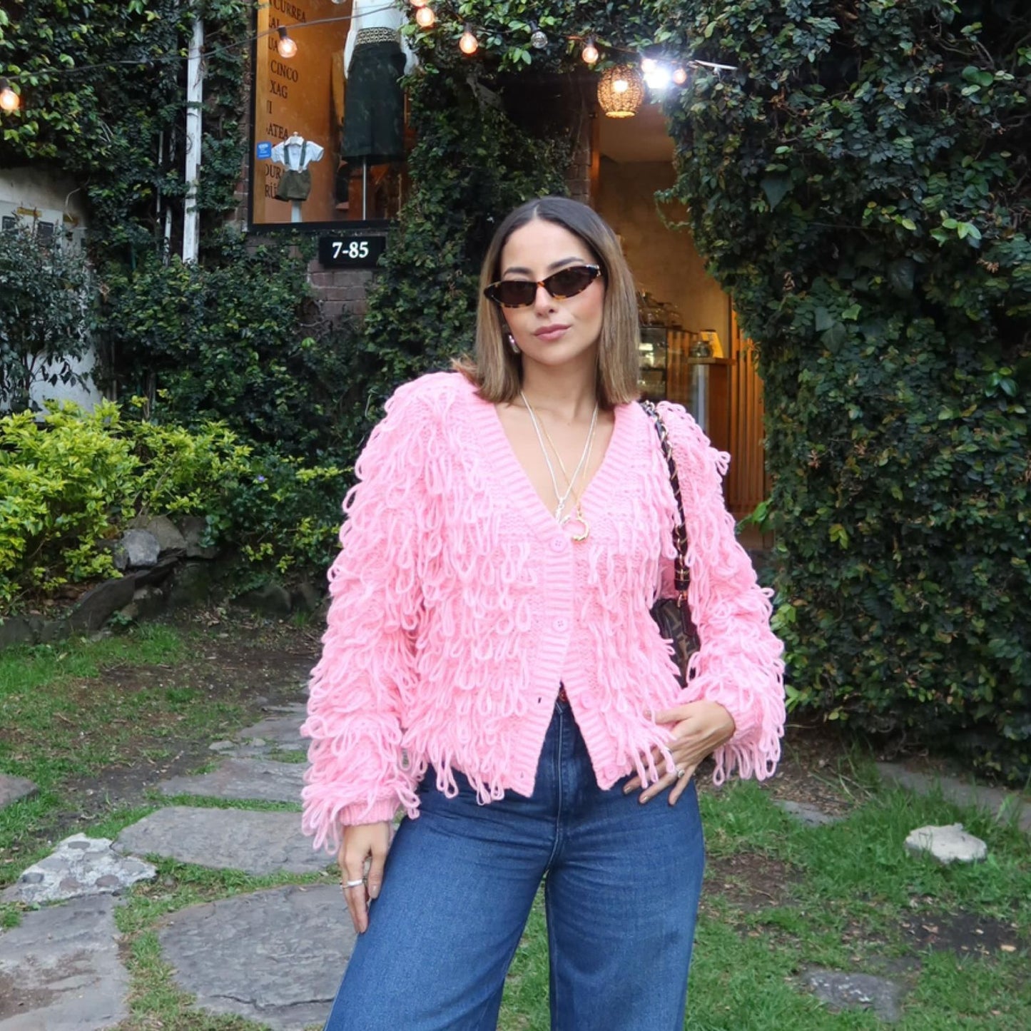 Knitted Cardigan with Fringe