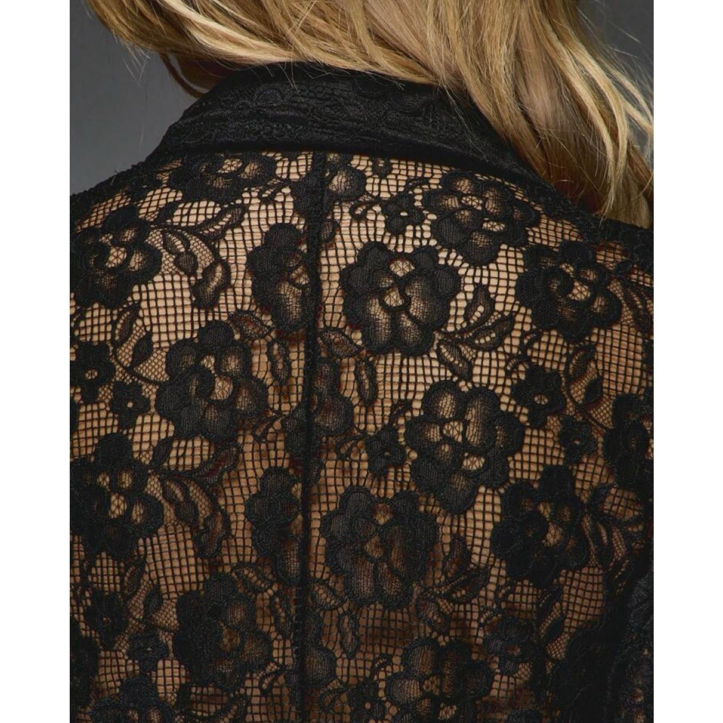 Maxi Vestido tipo Blazer de Encaje