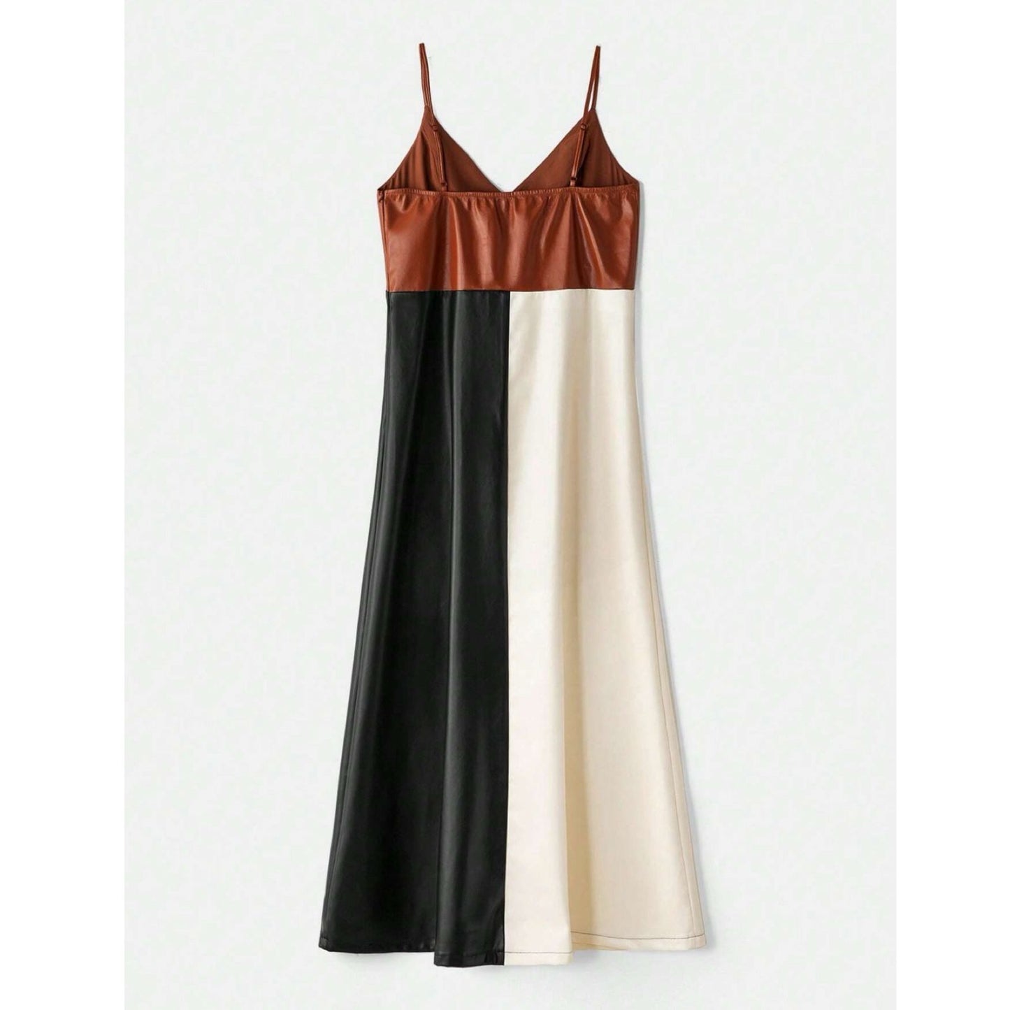 Vestido Midi de tiras colorblock