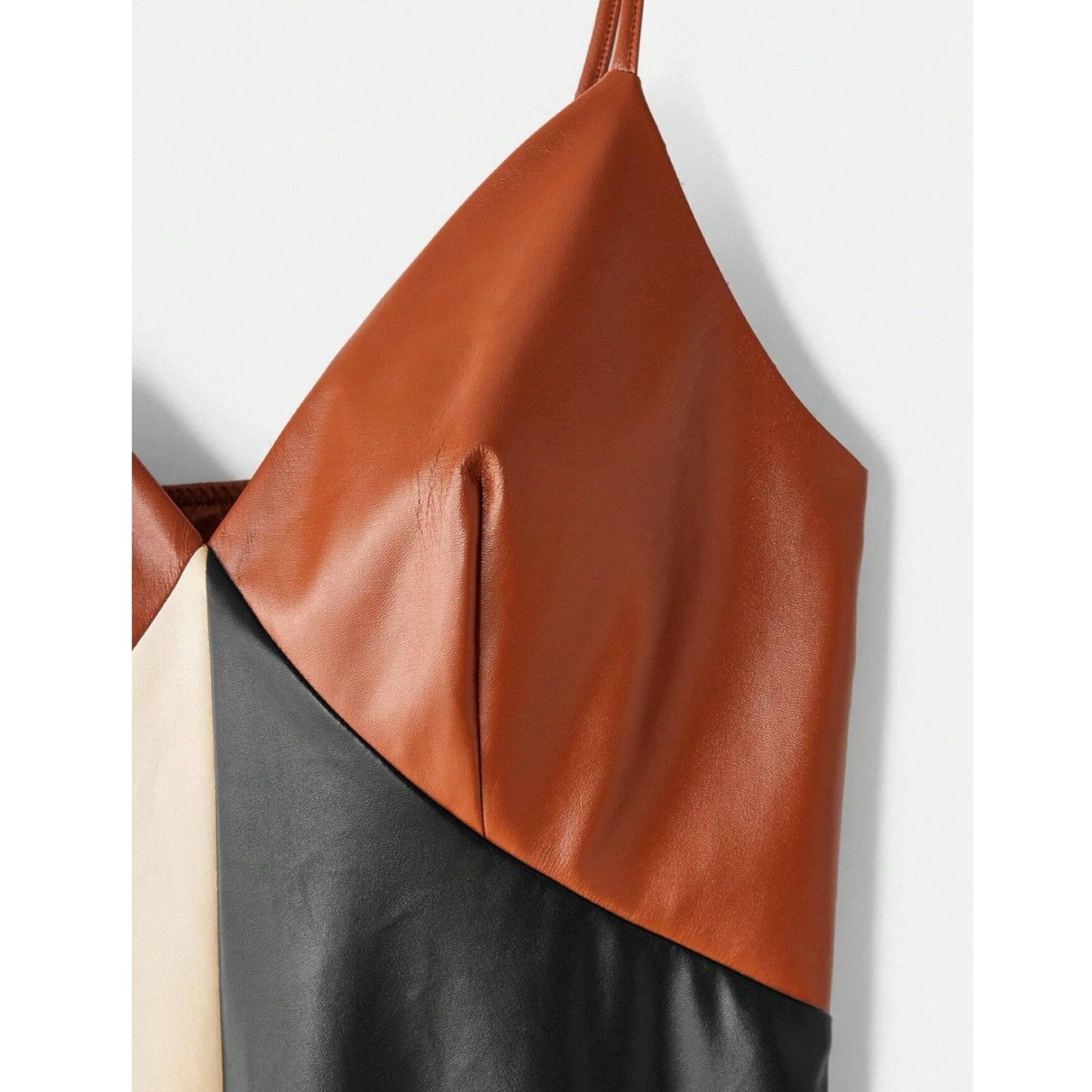 Vestido Midi de tiras colorblock