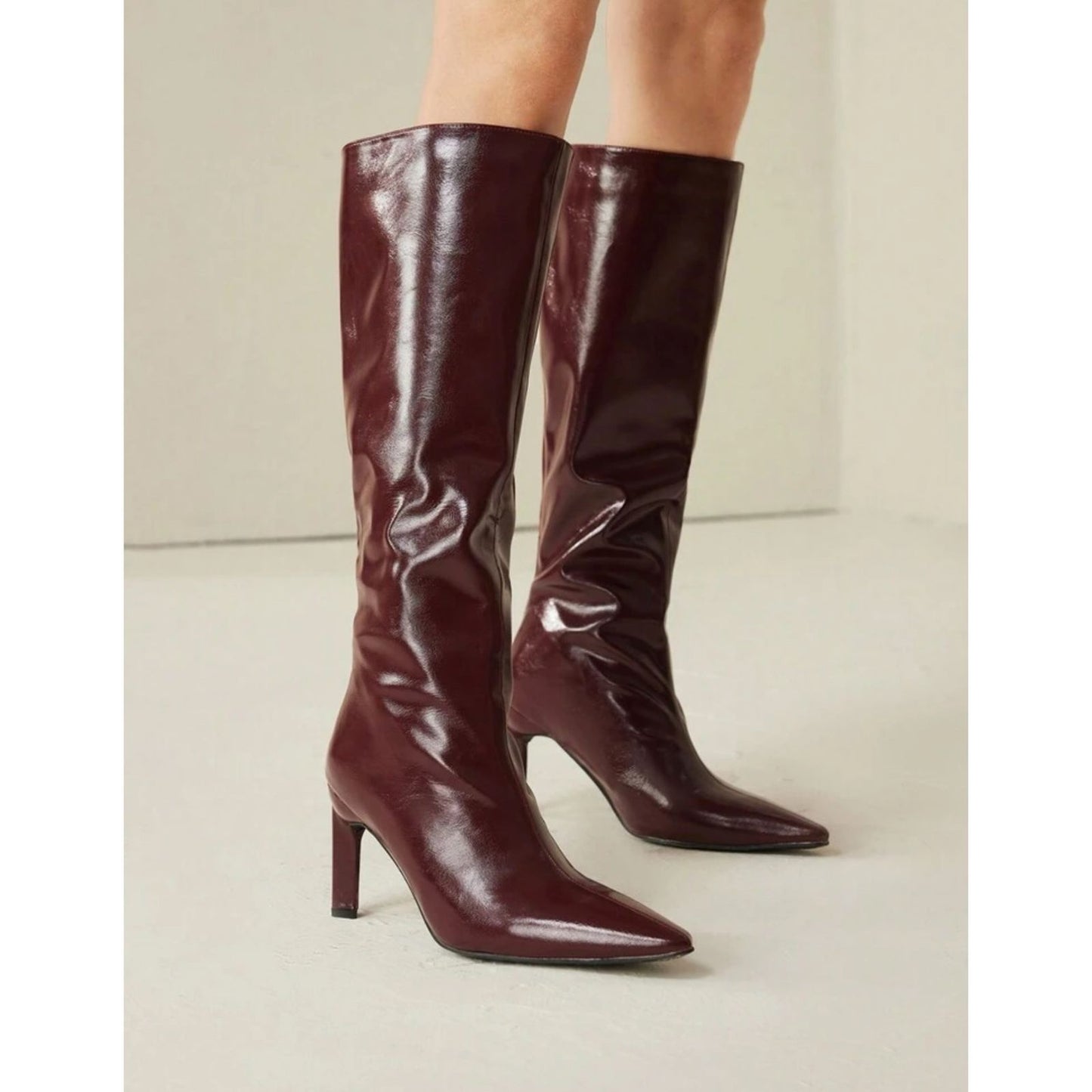 Botas caña alta Burgundy
