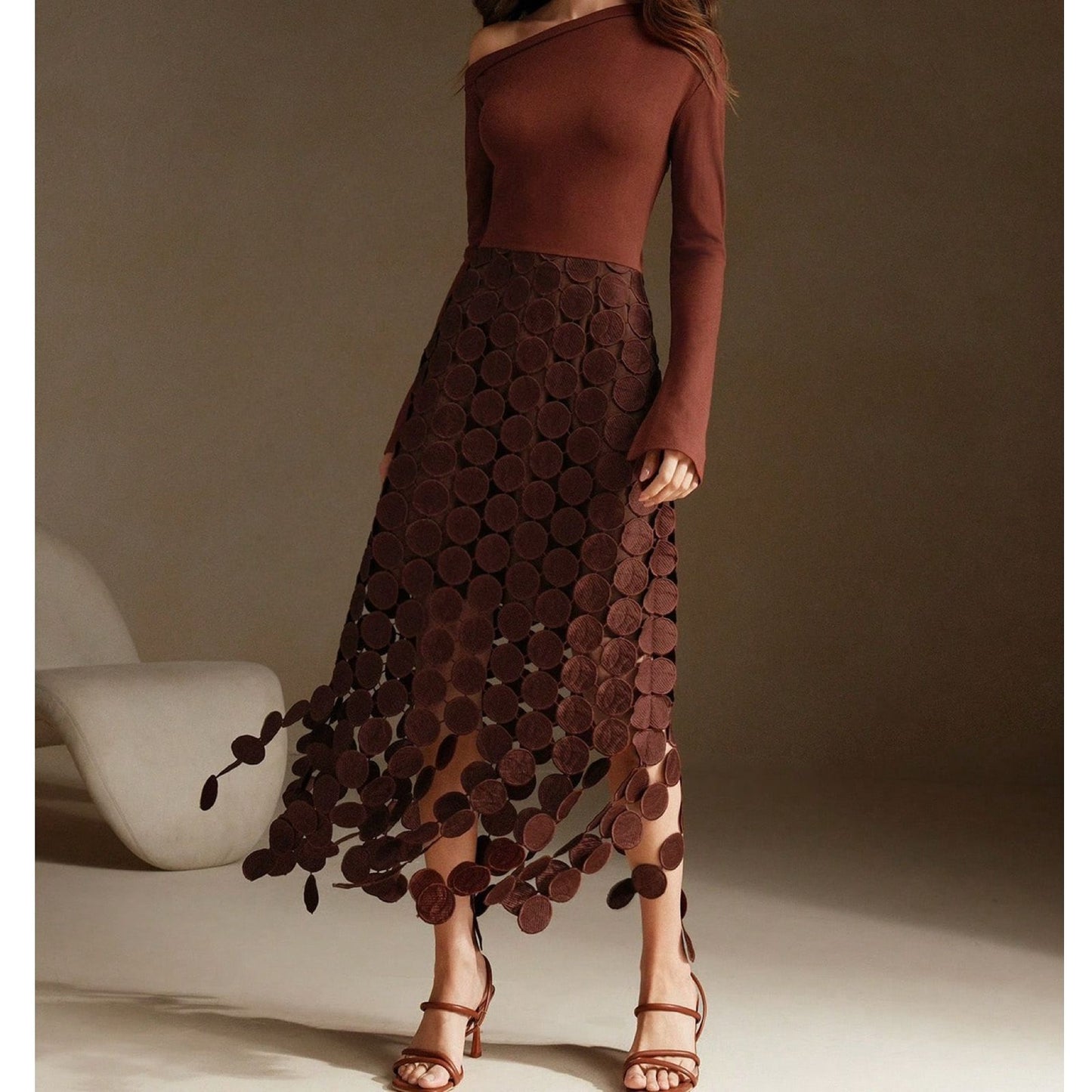 Vestido Midi Manga Larga