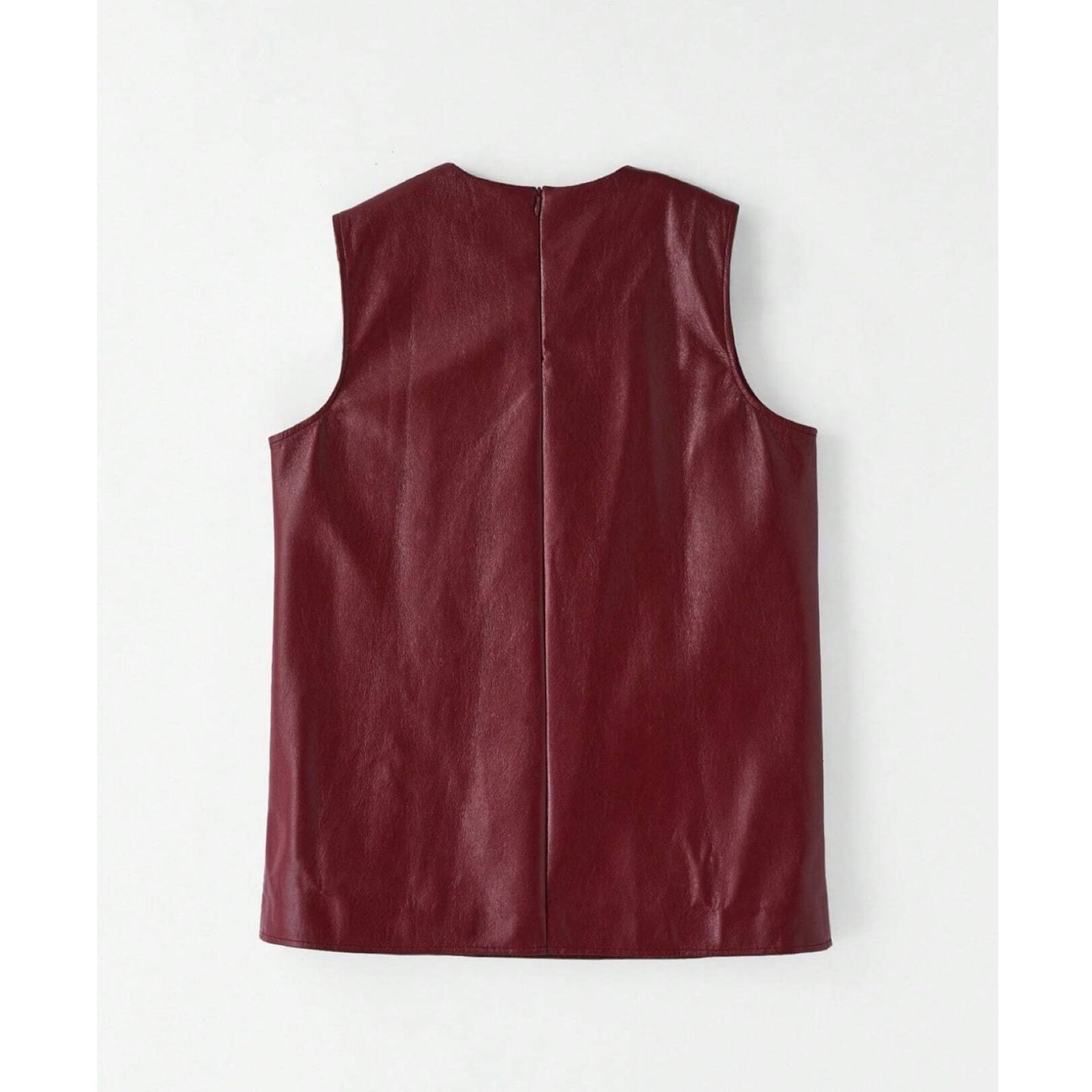 Top sin Mangas y Cuello Redondo Burgundy