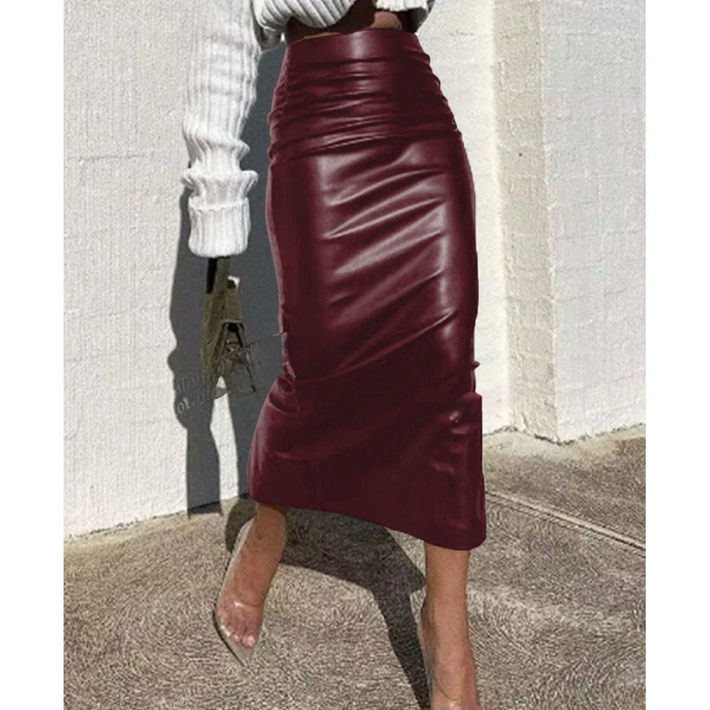 Falda Midi Burgundy