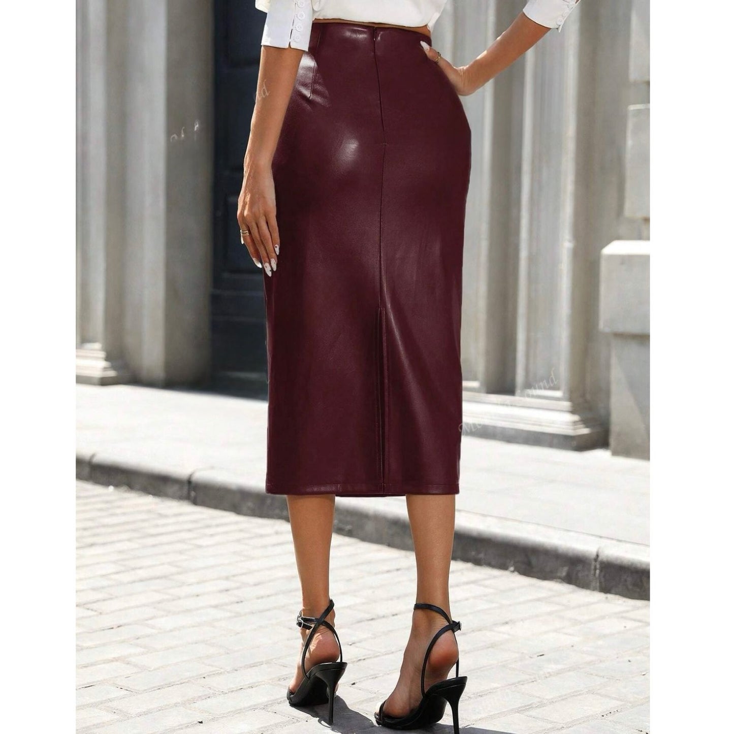 Falda Midi Burgundy