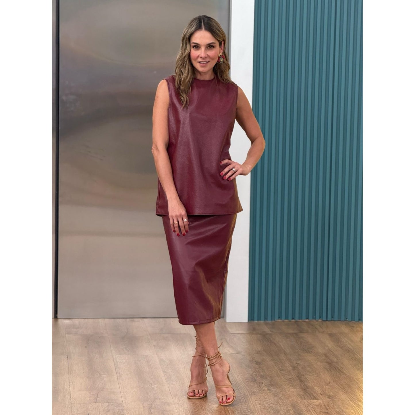 Falda Midi Burgundy