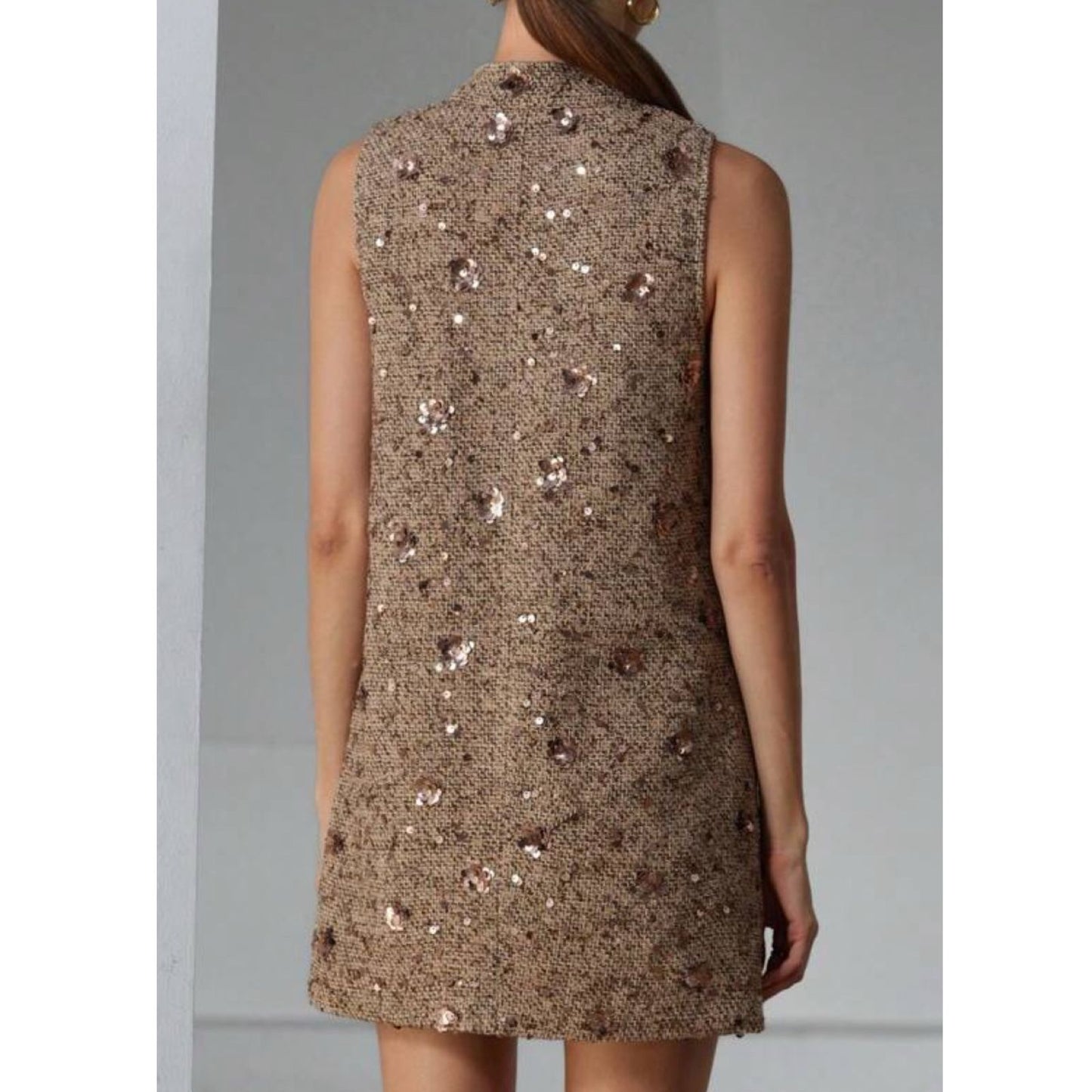 Vestido Mini con Apliques en Lentejuela