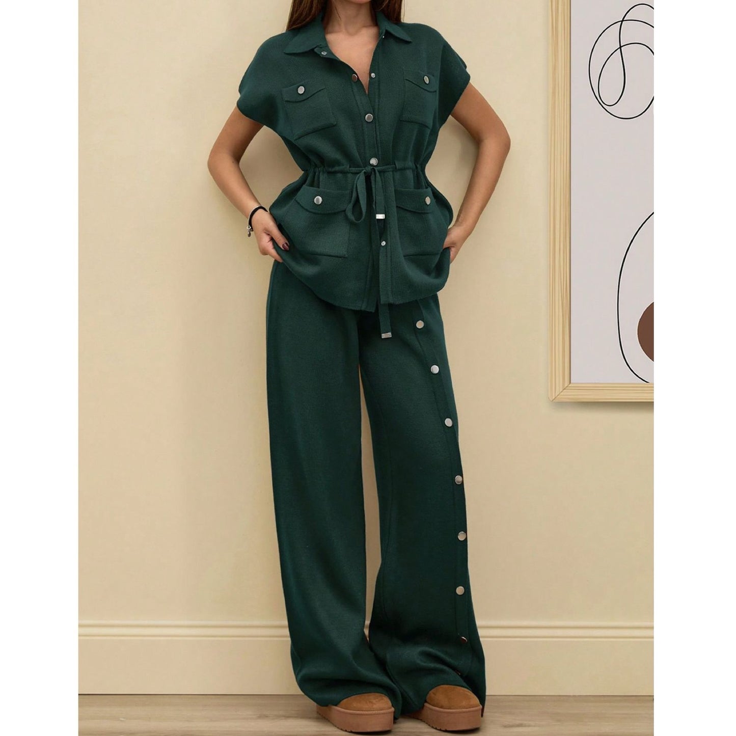Set Top y Pantalón en Punto