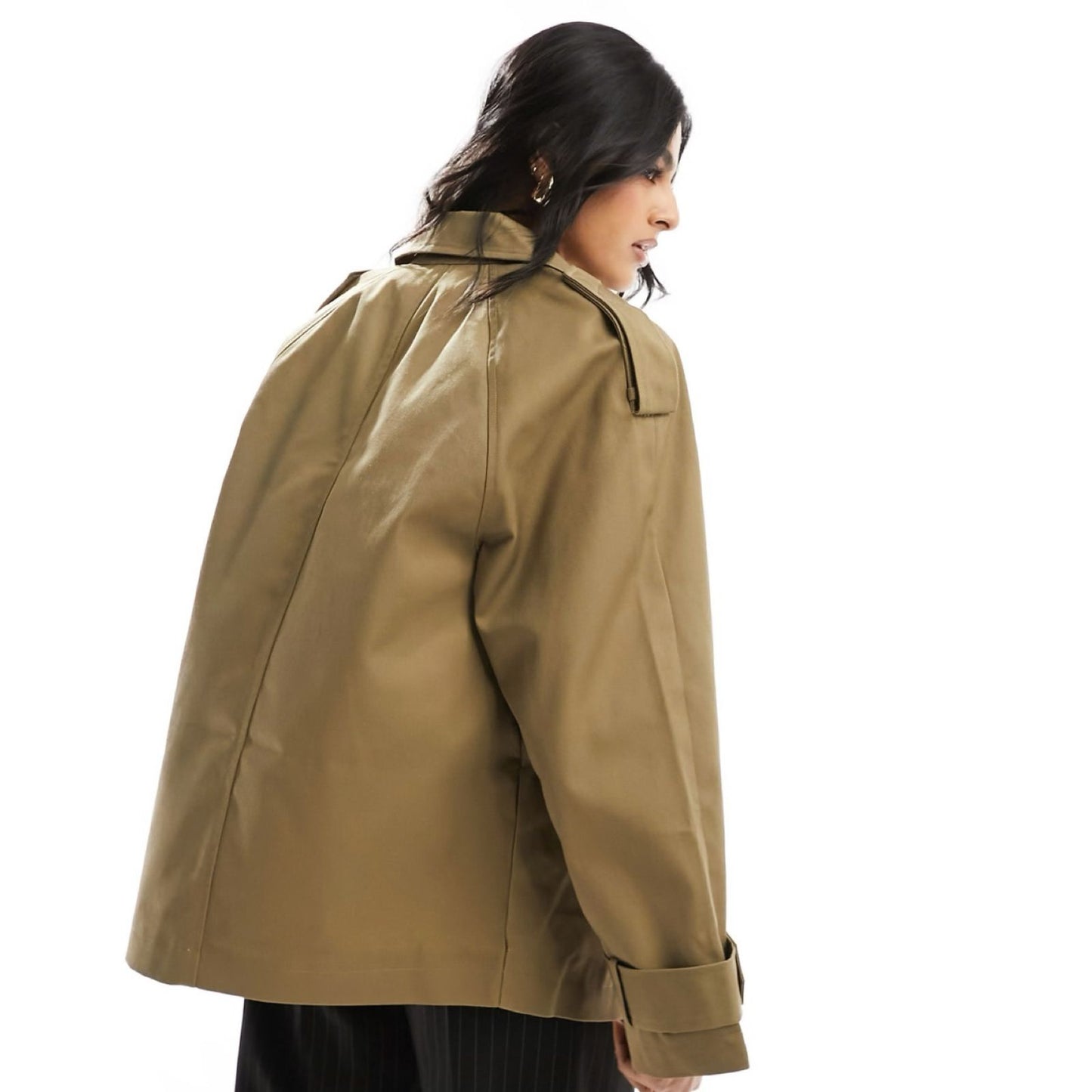 Chaqueta Estilo Trench Corta