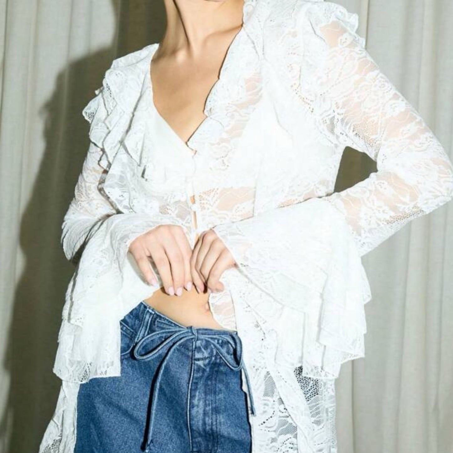 Maxi Top con Volantes de Encaje
