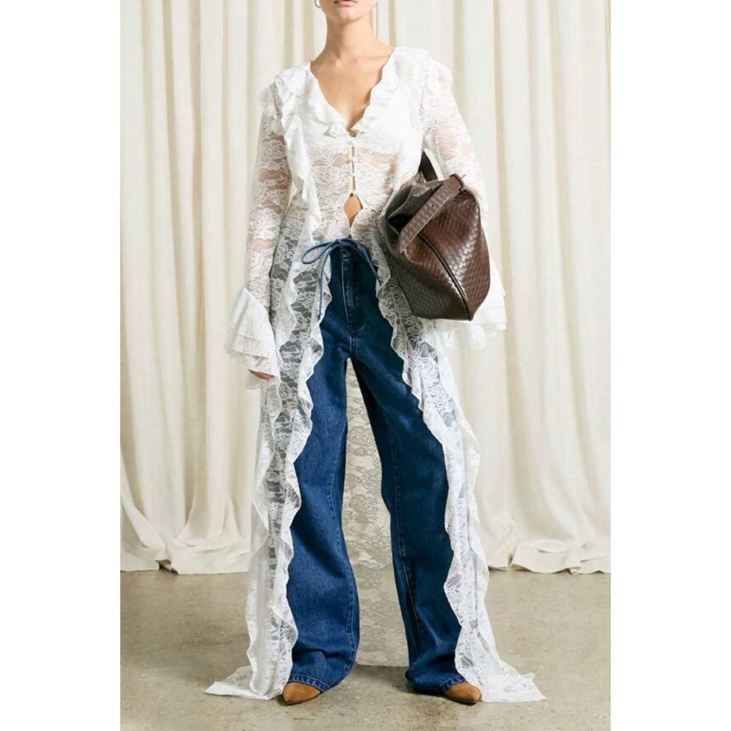 Maxi Top con Volantes de Encaje