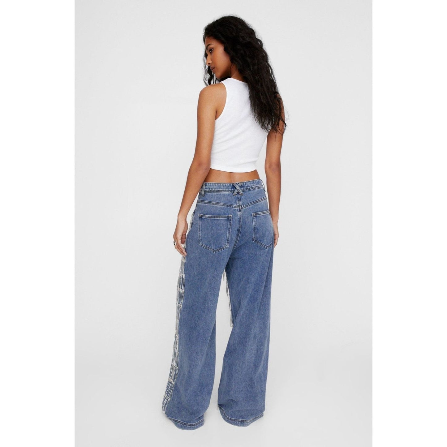 Jean con Flecos en Rhinestone