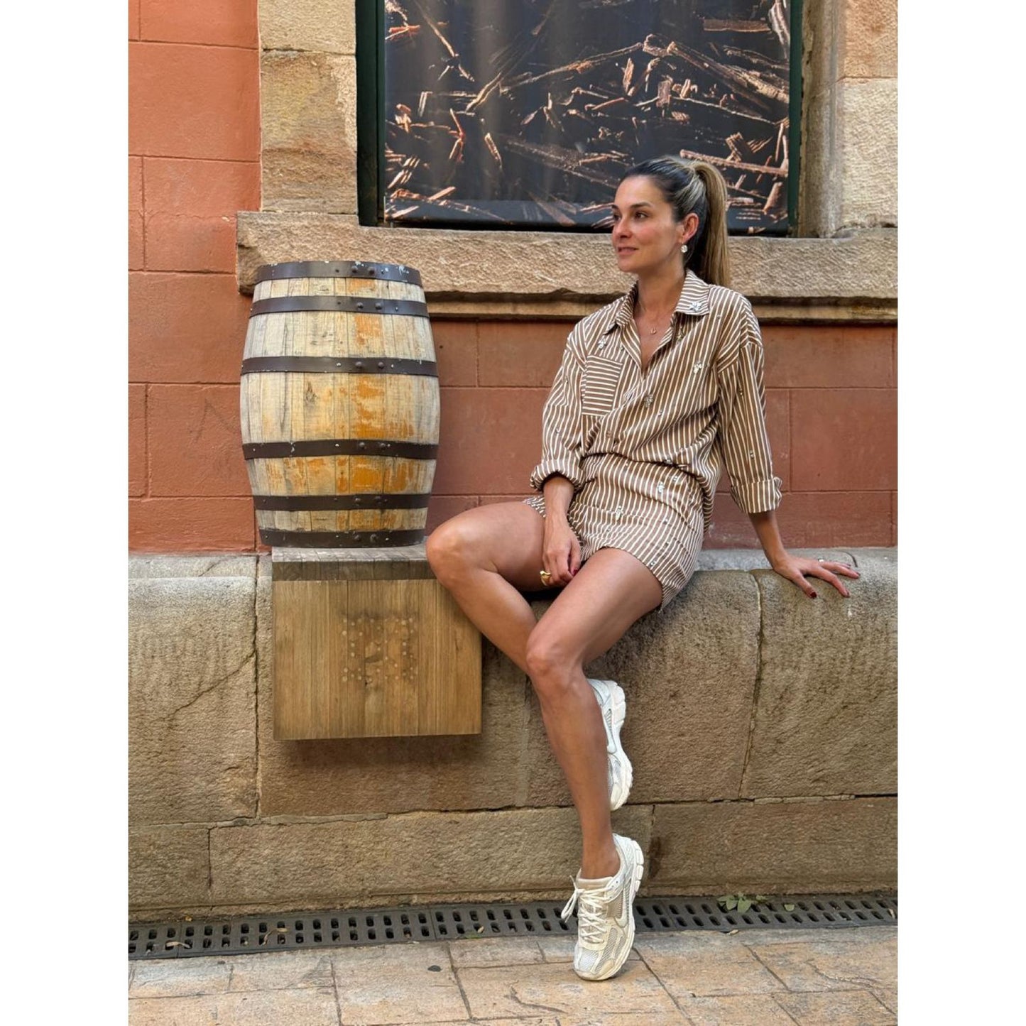 Set Camisa y Short con Apliques y Rayas