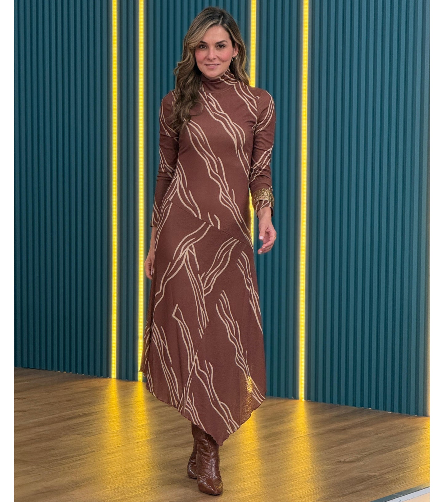 Vestido Malla manga Larga