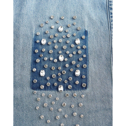 Camisa Denim con Apliques en Rhinestones