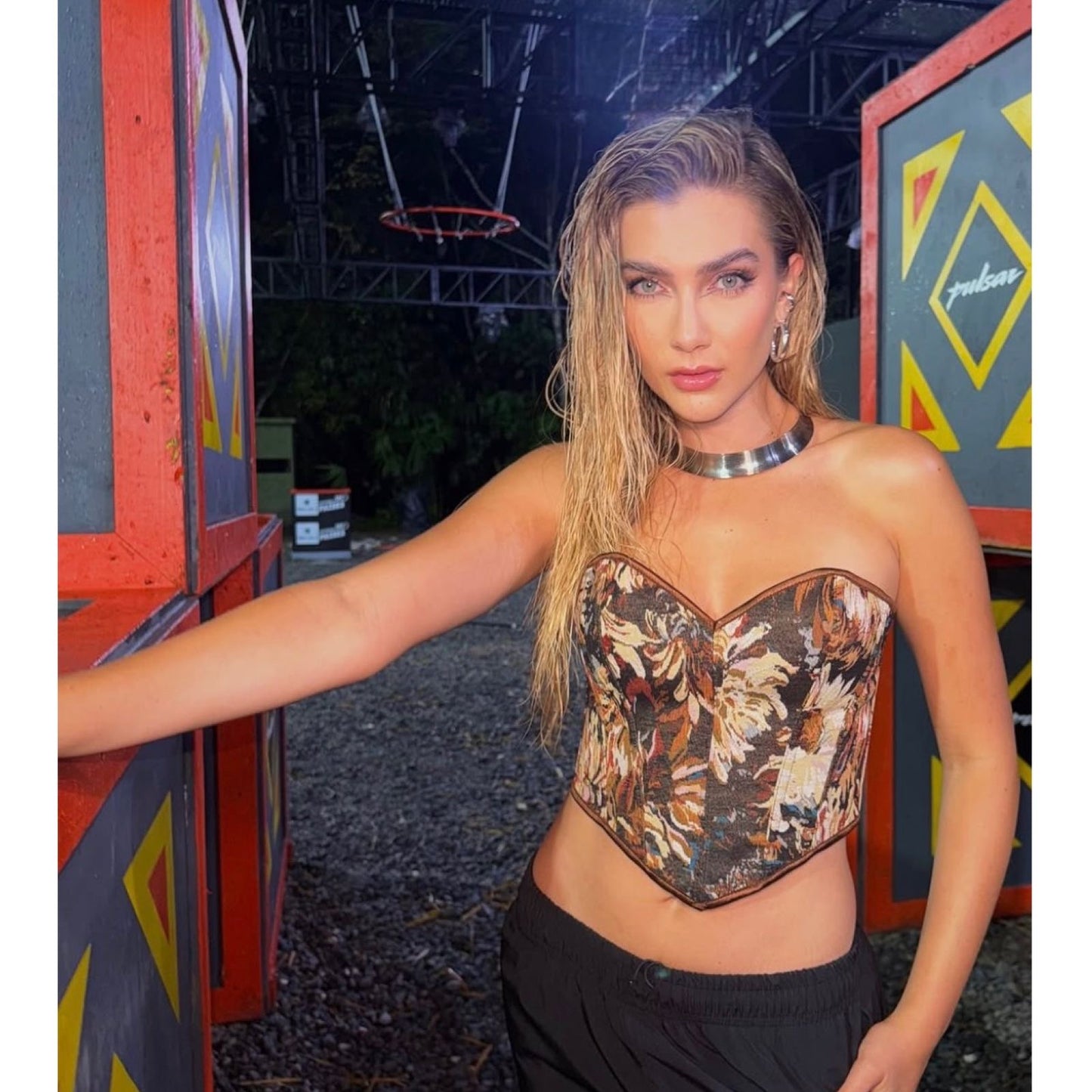 Top Corset en Corazón con Estampado