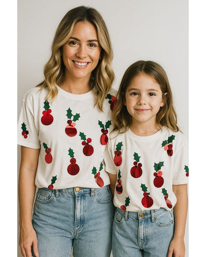T-shirt Navideña Con Lentejuelas