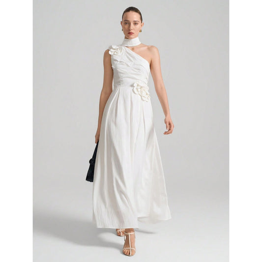 Vestido Midi Floral en 3D