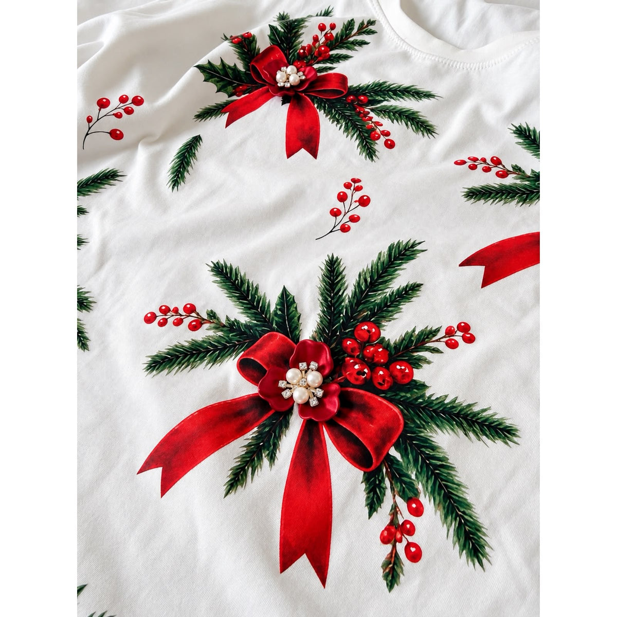T-shirt Navideña  con Lazos