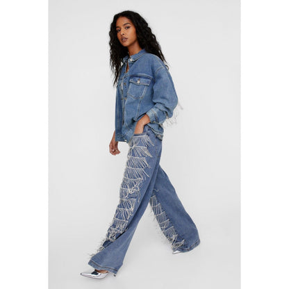 Jean con Flecos en Rhinestone