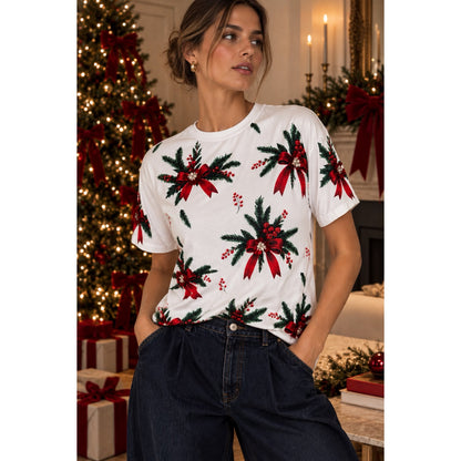 T-shirt Navideña  con Lazos