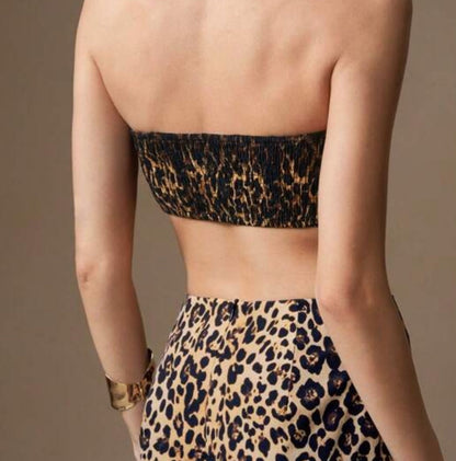 Set Crop Top y Falda Midi en Animal Print