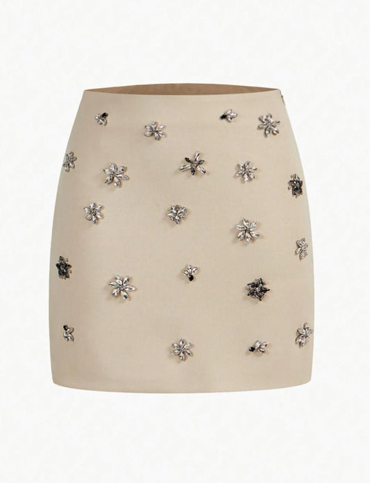 Falda con Apliques Florales