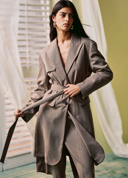 Blazer trench midi mocha