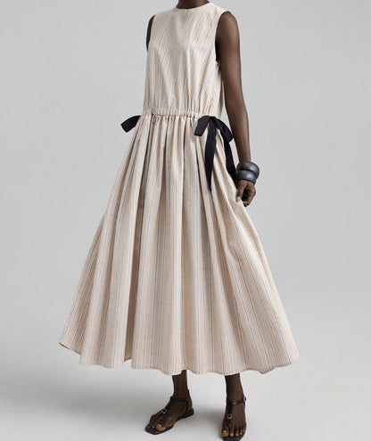 Vestido Midi Rayas con Lazos