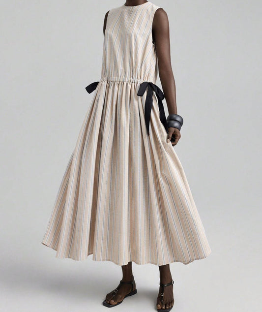 Vestido Midi Rayas con Lazos