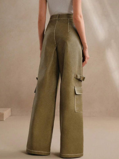 Pantalón Talle Alto Imitación Cuero