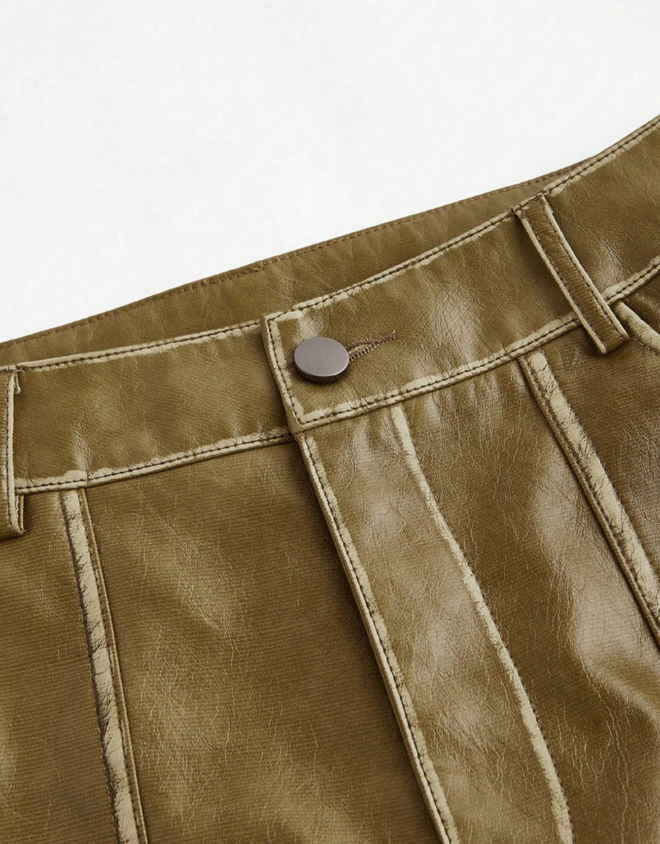 Pantalón Talle Alto Imitación Cuero