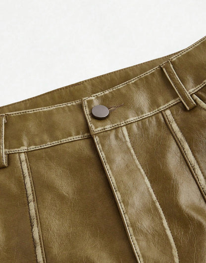 Pantalón Talle Alto Imitación Cuero