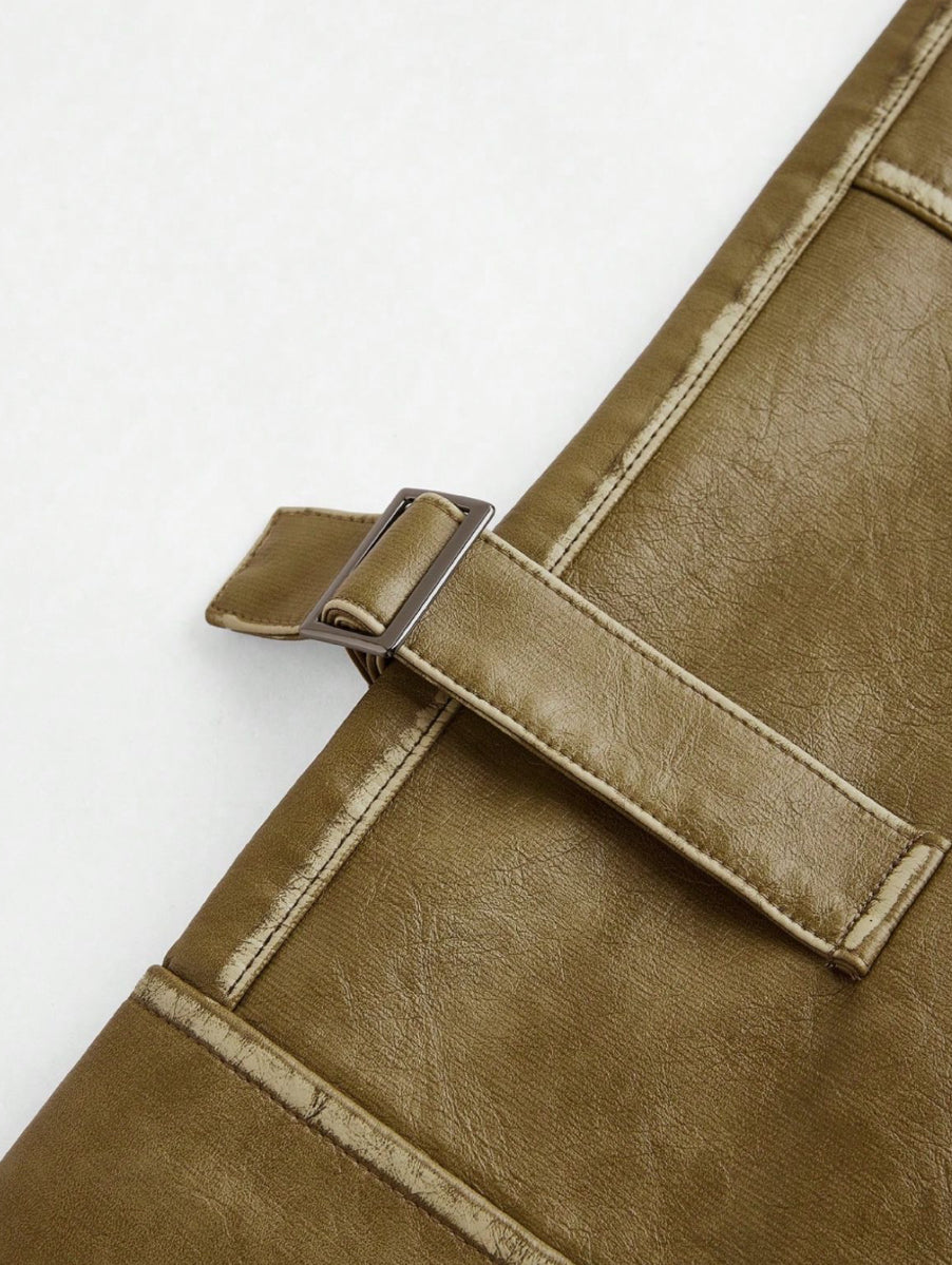 Pantalón Talle Alto Imitación Cuero