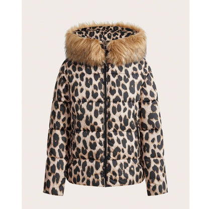 Chaqueta Acolchada con Estampado Animal print