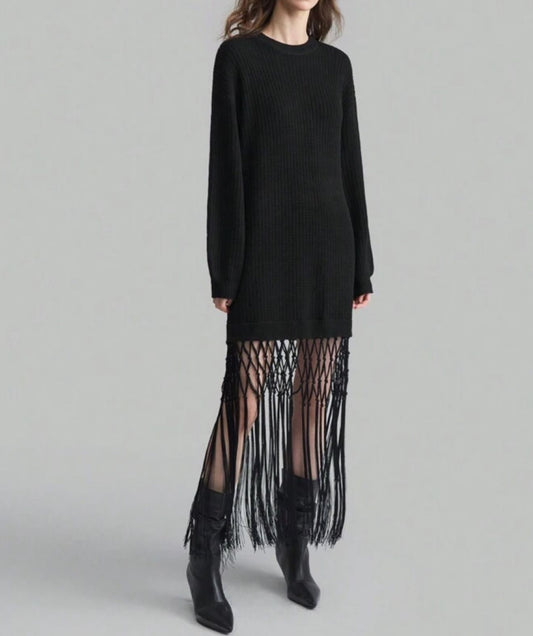 Vestido Sweater  Tejido con Flecos