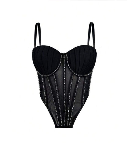 Top Bustier con Rhinestones