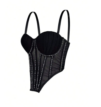Top Bustier con Rhinestones