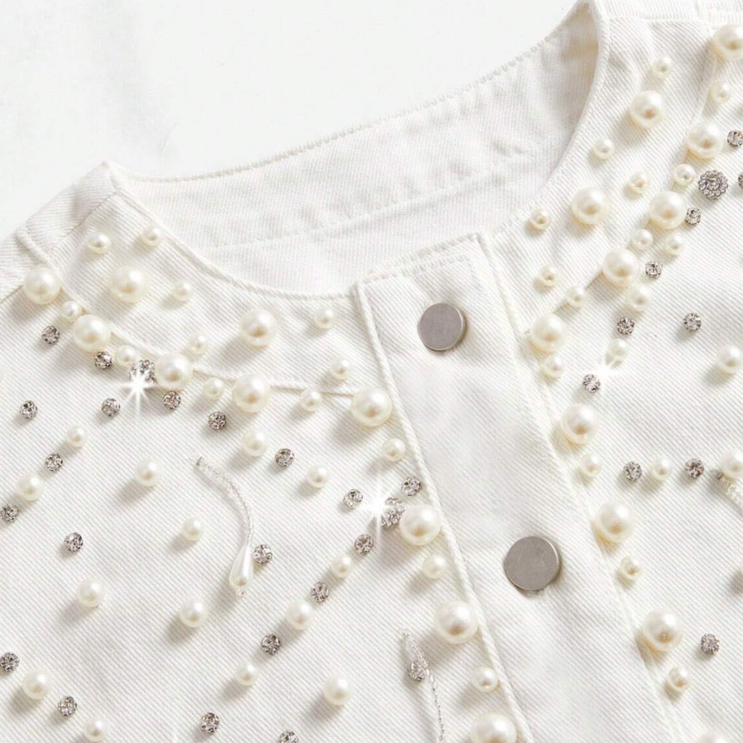 Chaqueta con Perlas y Rhinestones