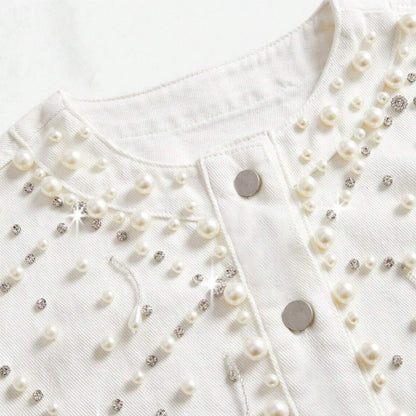 Chaqueta con Perlas y Rhinestones