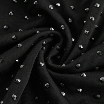 Vestido Cuello Alto con Rhinestones