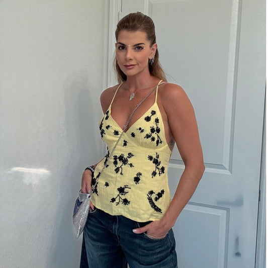 Top Floral con Espalda Descubierta