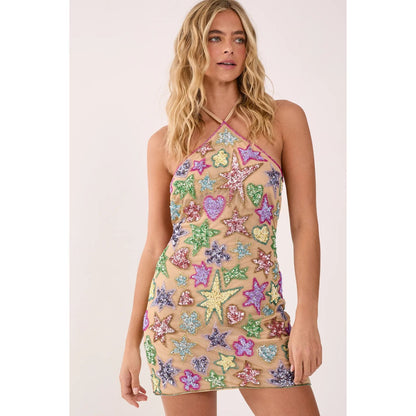 Vestido Espalda Descubierta con Lentejuela