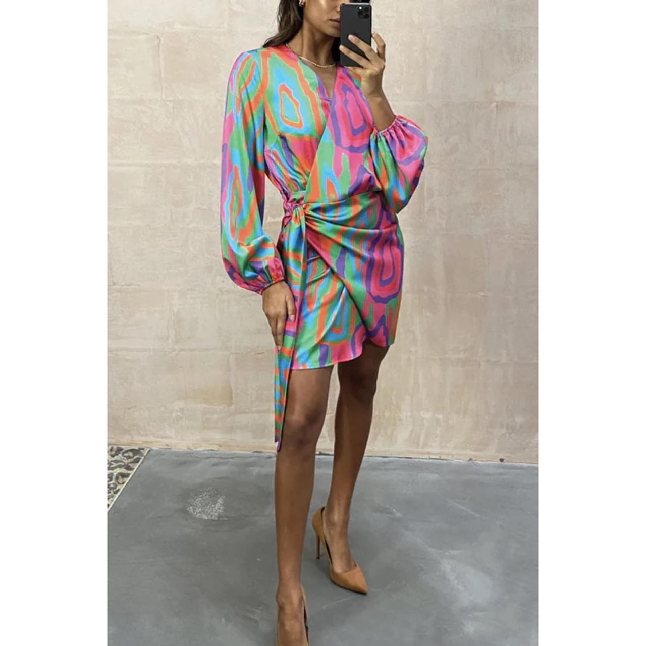 Vestido Mini Multicolor Asimétrico
