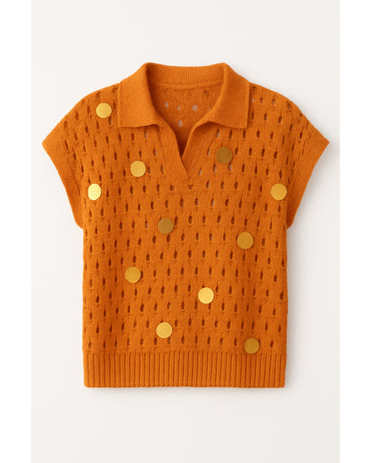 Top chaleco Tejido con Lentejuela