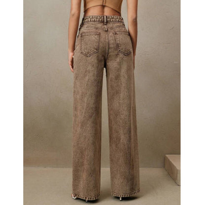 Jean Talle Alto con Apliques en Perlas