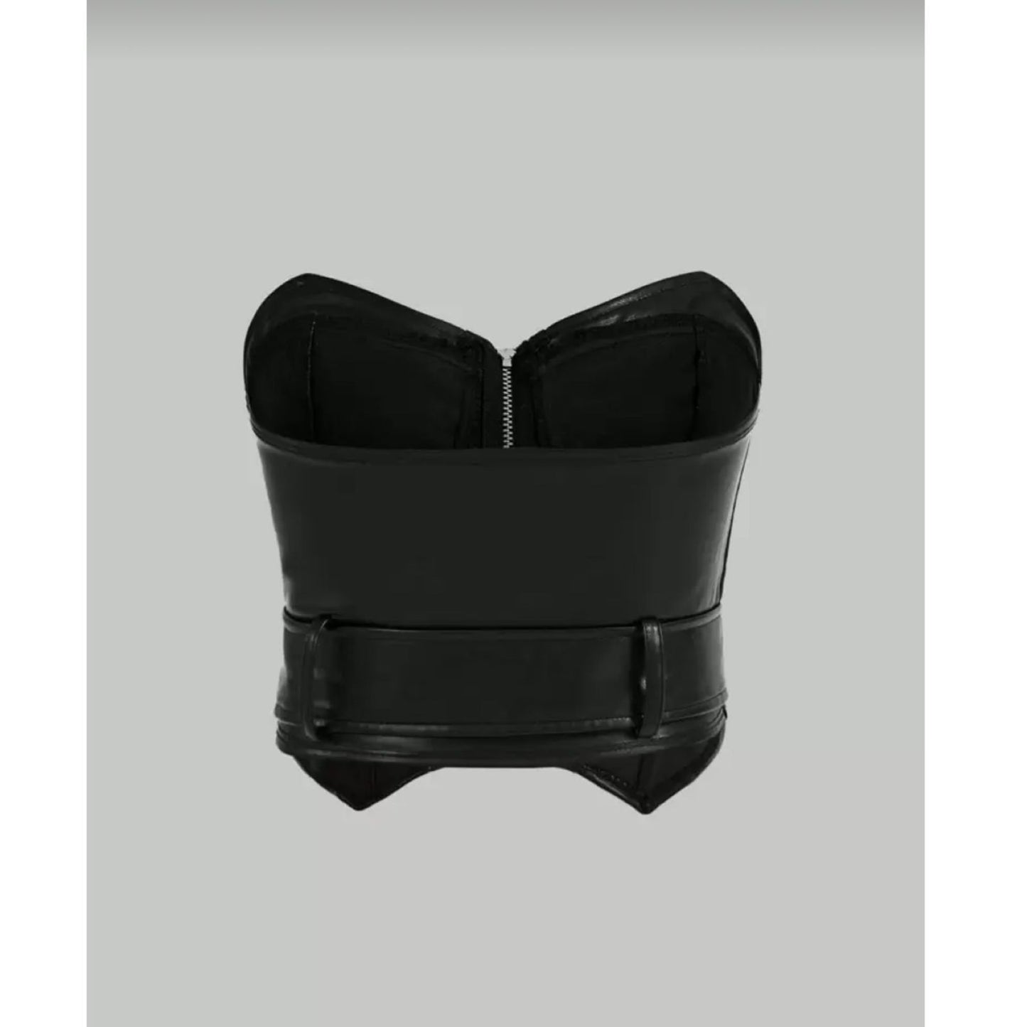 Crop Top Strapless Tipo Corset con Cinturón